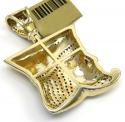 10k yellow gold diamond king of clubs head pendant 0.96ct