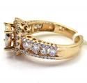 14k rose gold round diamond square halo engagement ring 1.71ct 