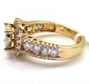 14k rose gold round diamond square halo engagement ring 1.71ct 