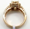 14k rose gold round diamond square halo engagement ring 1.71ct 