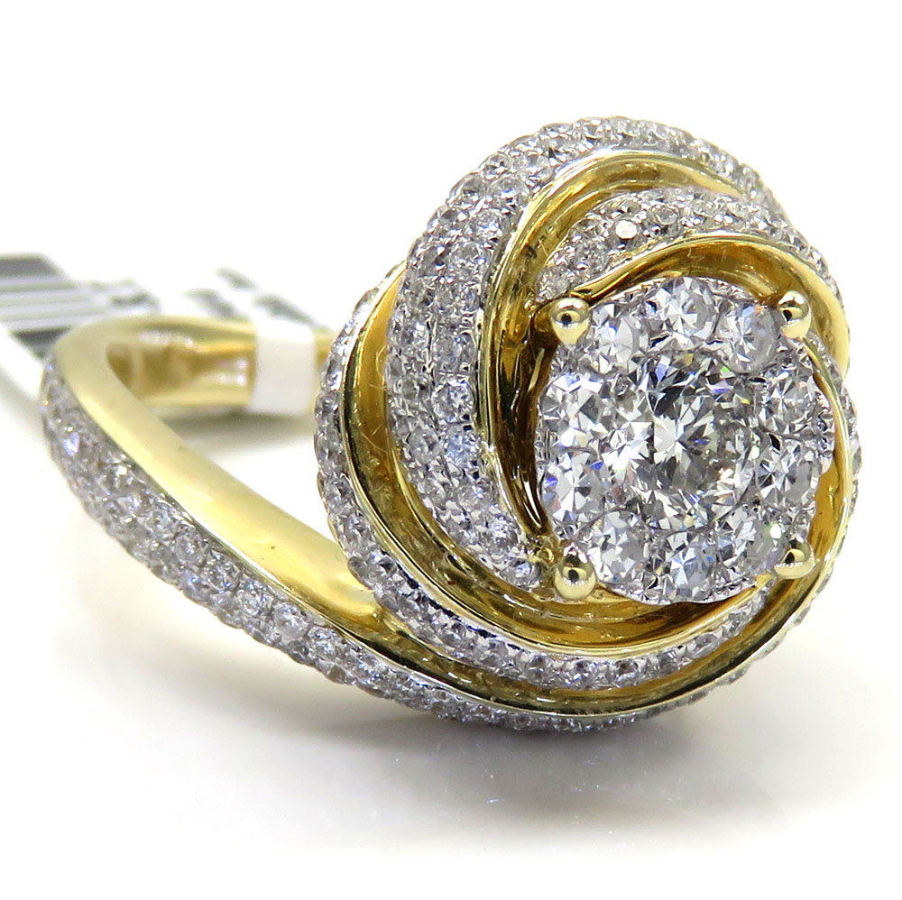 14k yellow gold coil diamond engagement ring 1.50ct