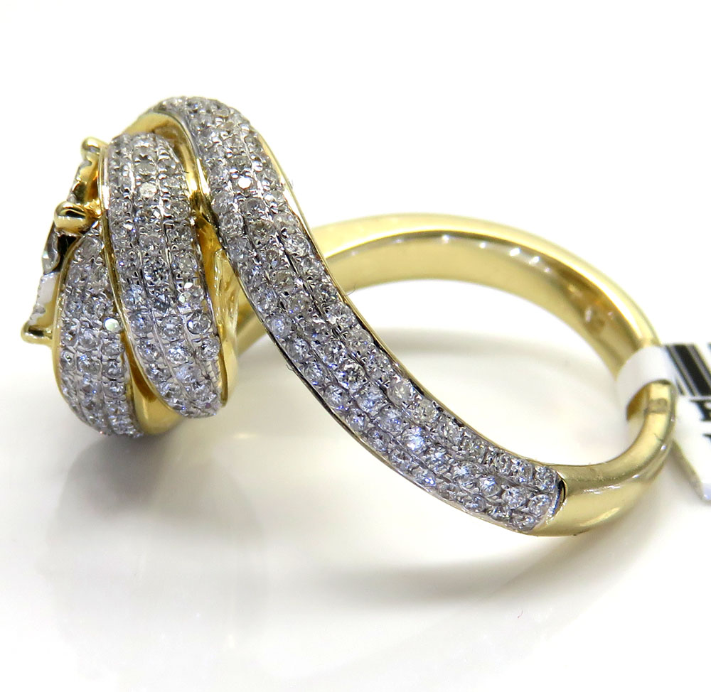 14k yellow gold coil diamond engagement ring 1.50ct