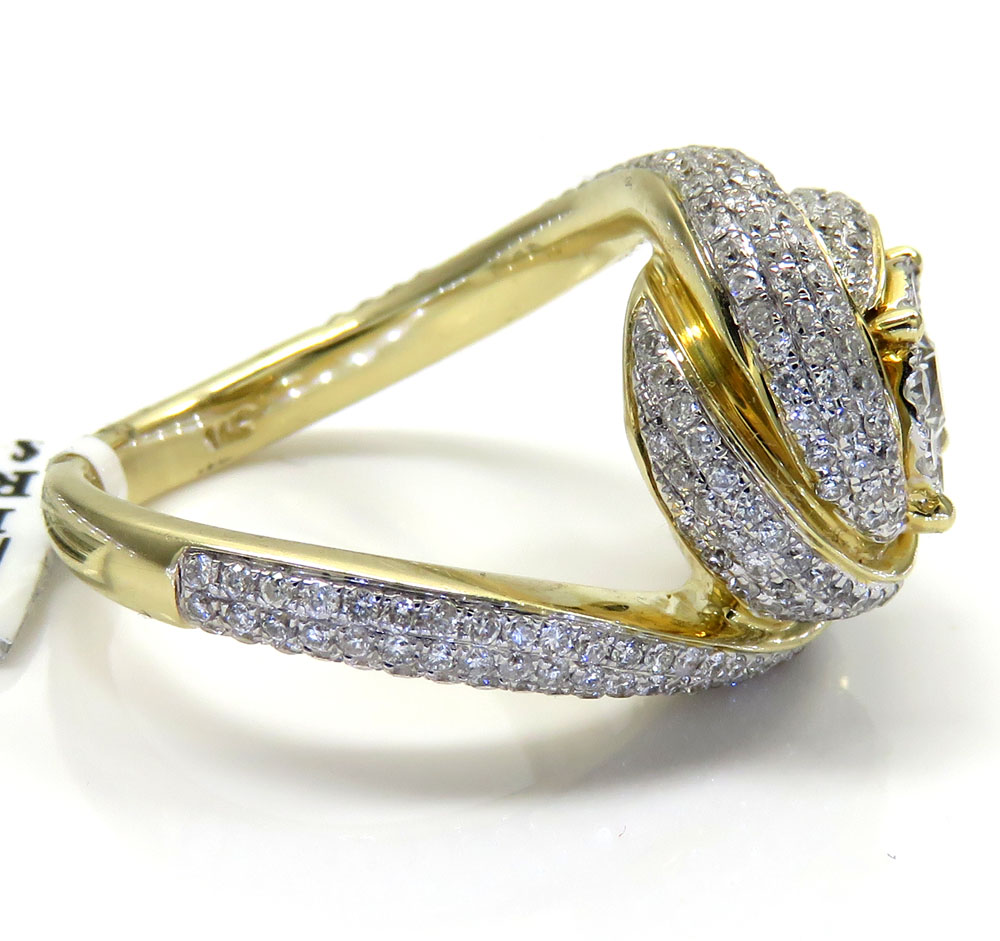 14k yellow gold coil diamond engagement ring 1.50ct