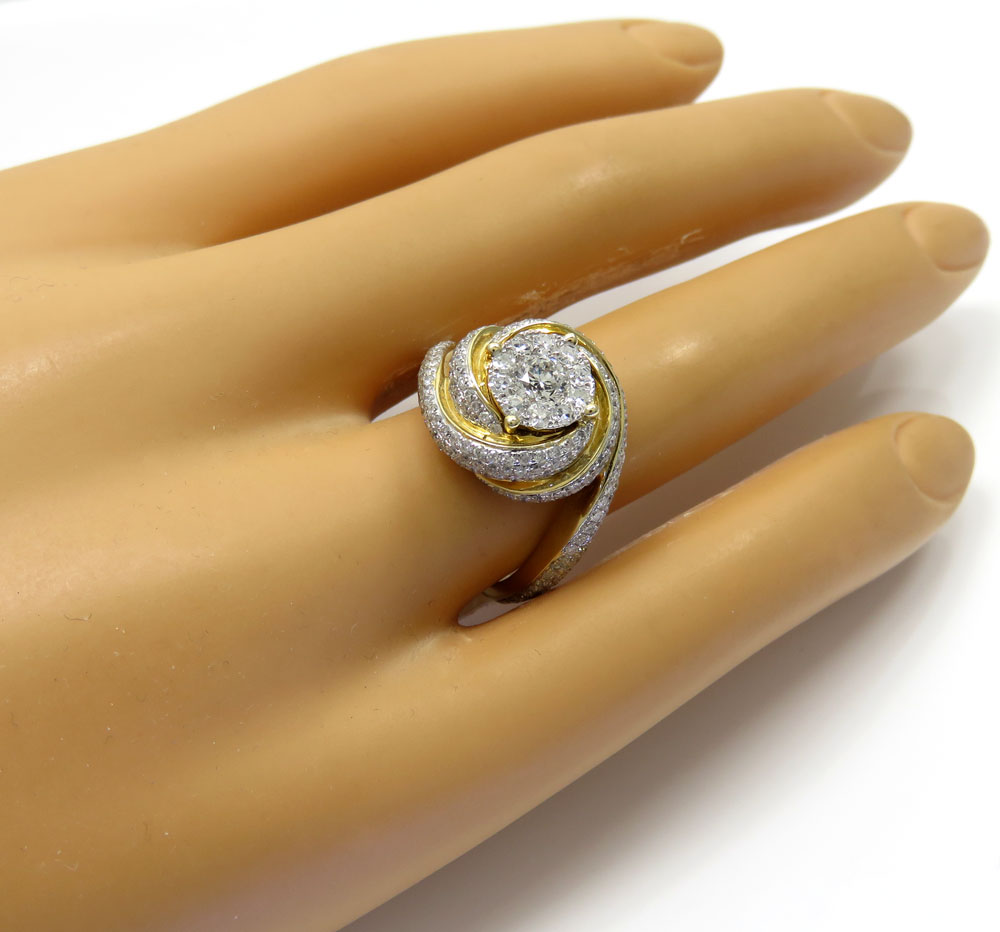 14k yellow gold coil diamond engagement ring 1.50ct