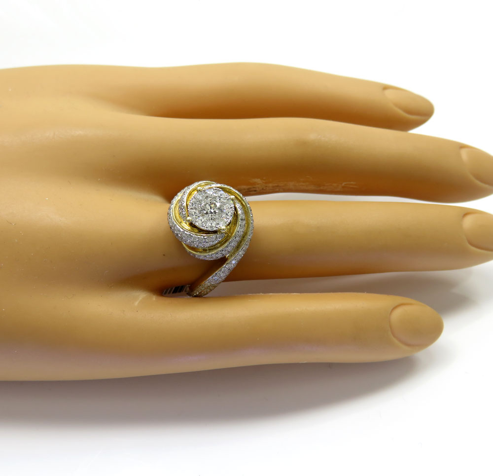 14k yellow gold coil diamond engagement ring 1.50ct