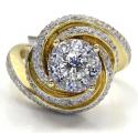 14k yellow gold coil diamond engagement ring 1.50ct