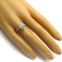 Ladies 14k white gold round diamond halo engagement ring 0.37ct