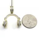 10k yellow gold diamond headphone pendant 0.75ct 
