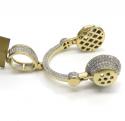 10k yellow gold diamond headphone pendant 0.75ct 