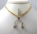 10k yellow gold diamond headphone pendant 0.75ct 