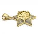 14k yellow gold diamond star of david pendant 1.06ct