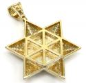 14k yellow gold diamond star of david pendant 1.06ct