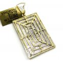 10k yellow gold black & white diamond ace of spades pendant 1.58ct
