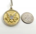 10k yellow gold diamond american eagle holding arrows pendant 0.75ct