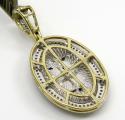 10k yellow gold 2 row round diamond saint michaels pendant 0.35ct