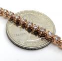 10k rose gold round 5 pointer diamond tennis chain 18-26 inches 3.50mm 7.70ct