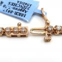 10k rose gold round 5 pointer diamond tennis chain 18-26 inches 3.50mm 7.70ct