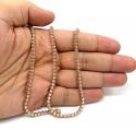 10k rose gold round 5 pointer diamond tennis chain 18-26 inches 3.50mm 7.70ct
