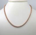 10k rose gold round 5 pointer diamond tennis chain 18-26 inches 3.50mm 7.70ct