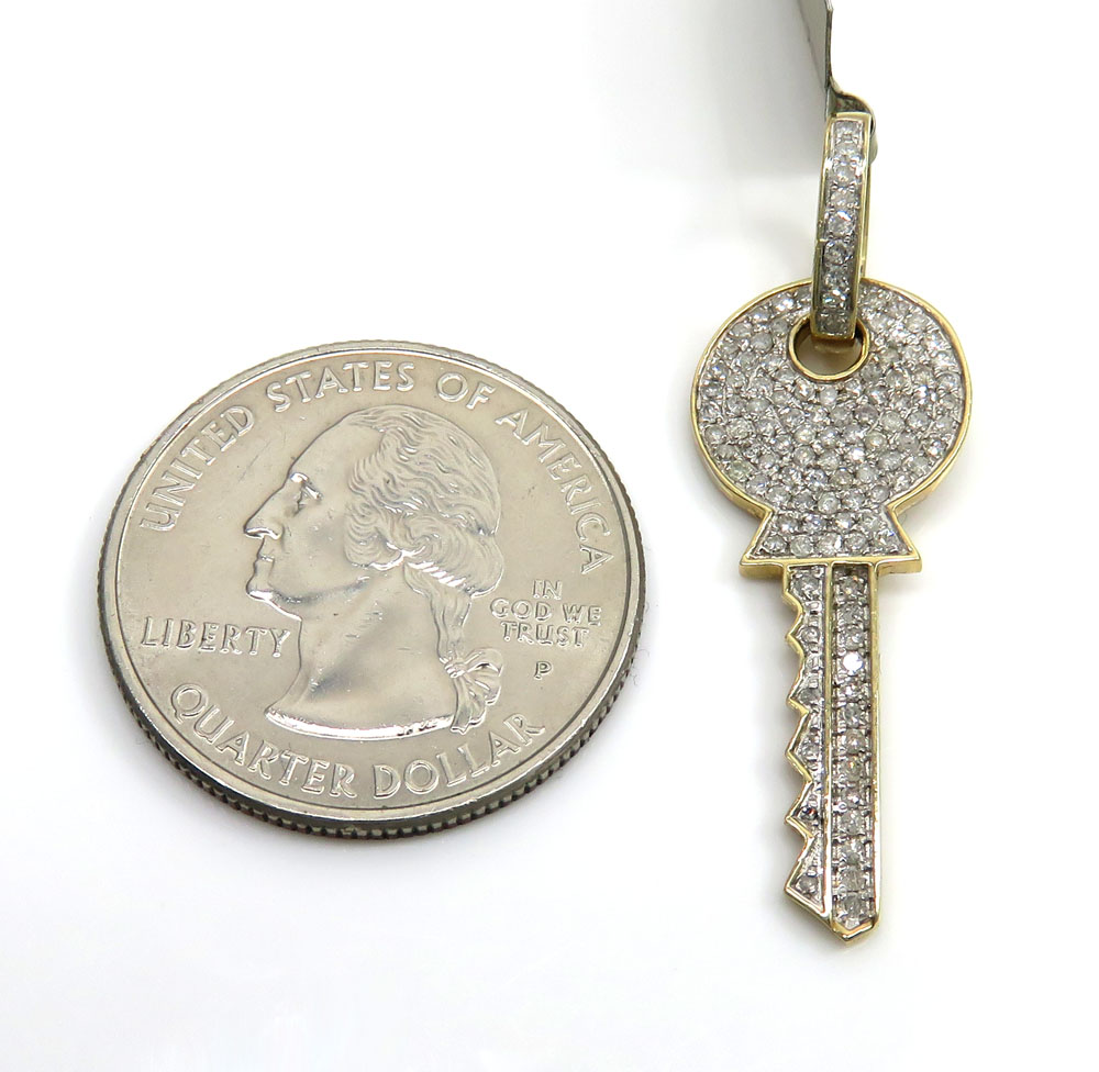 10k yellow gold diamond key pendant 0.57ct