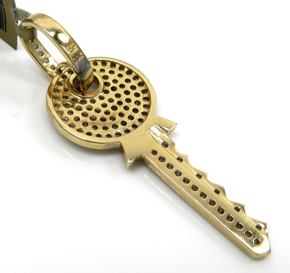 10k yellow gold diamond key pendant 0.57ct