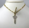10k yellow gold diamond key pendant 0.55ct