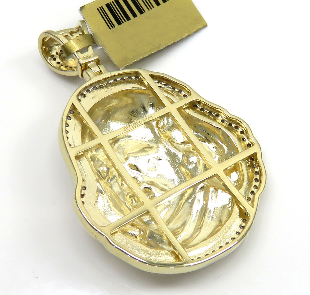 10k yellow gold diamond outlined benjamin franklin face pendant 0.57ct - Image 4