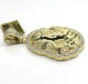 10k yellow gold diamond outlined benjamin franklin face pendant 0.57ct