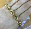 14k yellow gold hollow gucci puffed link bracelet 11mm 8.5