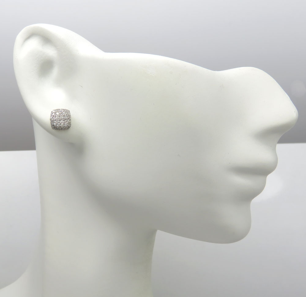 10k yellow gold diamond 7 row cube earrings 0.55ct