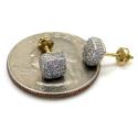 10k yellow gold diamond 7 row cube earrings 0.55ct