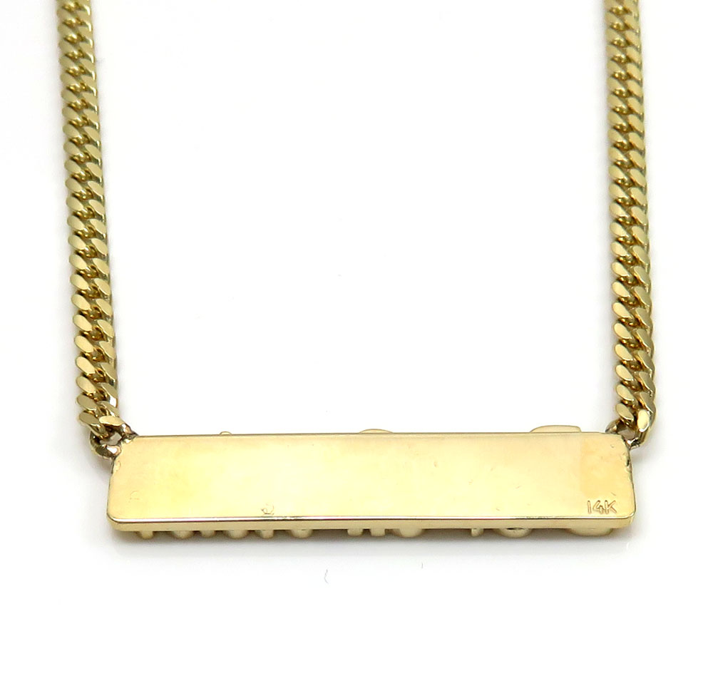 14k yellow gold custom name plate with miami chain 16-24 inches 2.60mm - Image 3
