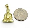 10k yellow gold small diamond cut buddha pendant