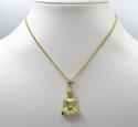 10k yellow gold small diamond cut buddha pendant