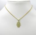 10k yellow gold mini fancy hamsa pendant 