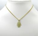 10k yellow gold mini fancy hamsa pendant 