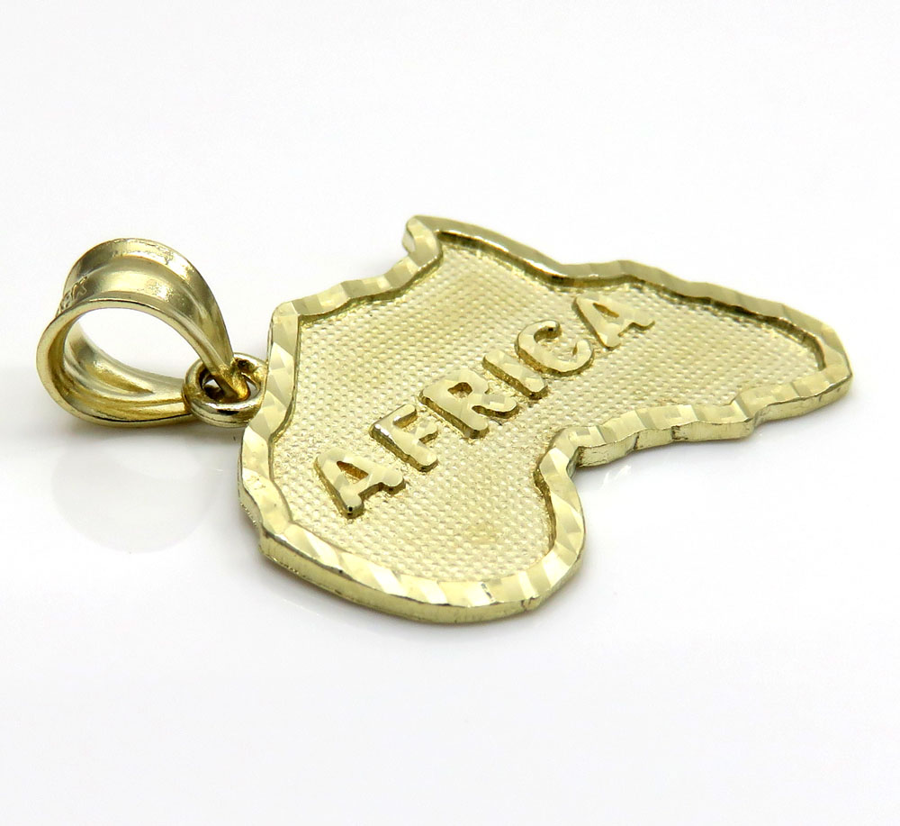 10k yellow gold small africa pendant - Image 3