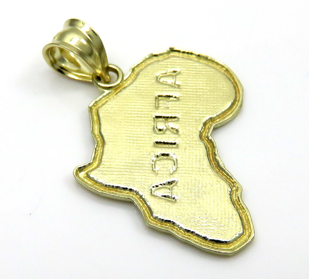 10k yellow gold small africa pendant - Image 4