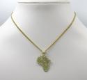 10k yellow gold small africa pendant 