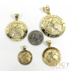 10k yellow gold small-xl the world is yours pendant