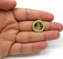 10k yellow gold rope diamond cut liberty coin pendant