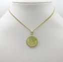 10k yellow gold rope diamond cut liberty coin pendant