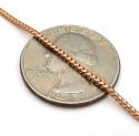 14k rose gold skinny solid tight franco link chain 18-24 inches 1.5mm