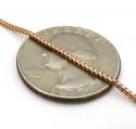14k rose gold skinny solid tight franco link chain 16-24 inches 1.2mm