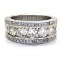 14k white gold jumbo diamond wedding band ring 3.60ct