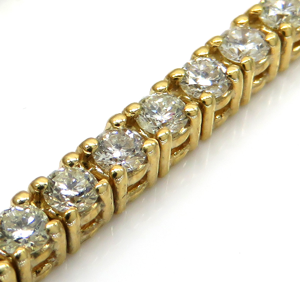 14k yellow gold round 10 pointer diamond tennis chain 22