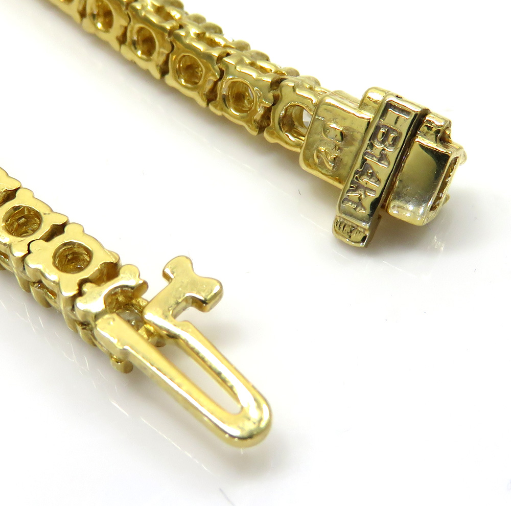 14k yellow gold round 10 pointer diamond tennis chain 22