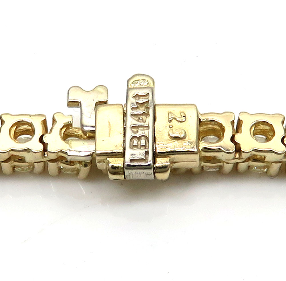 14k yellow gold round 25 pointer diamond tennis chain 18-26