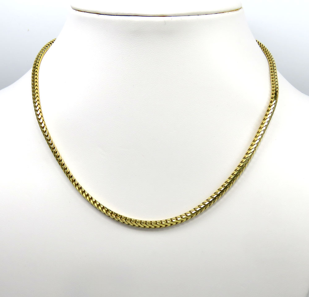 14k yellow gold solid tight link franco chain 20-26 inch 3mm - Image 6