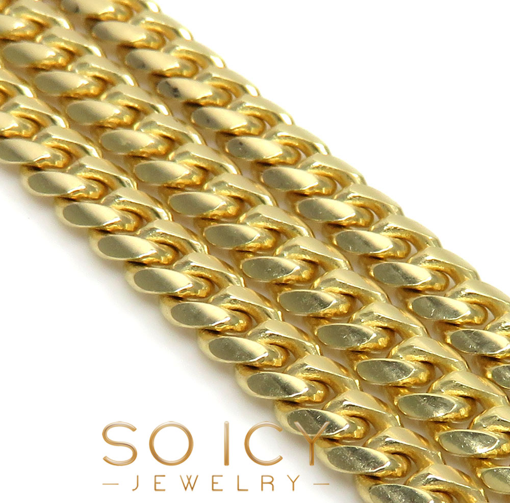 14k yellow gold solid miami link chain 18-24 inch 4.20mm - Image 2